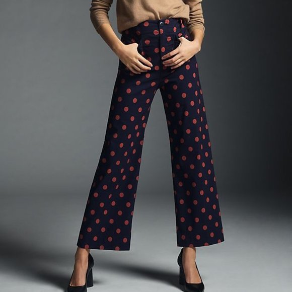 Anthropologie Pants - Anthropologie The Colette Cropped Wide-Leg Pants by Maeve 27 blue